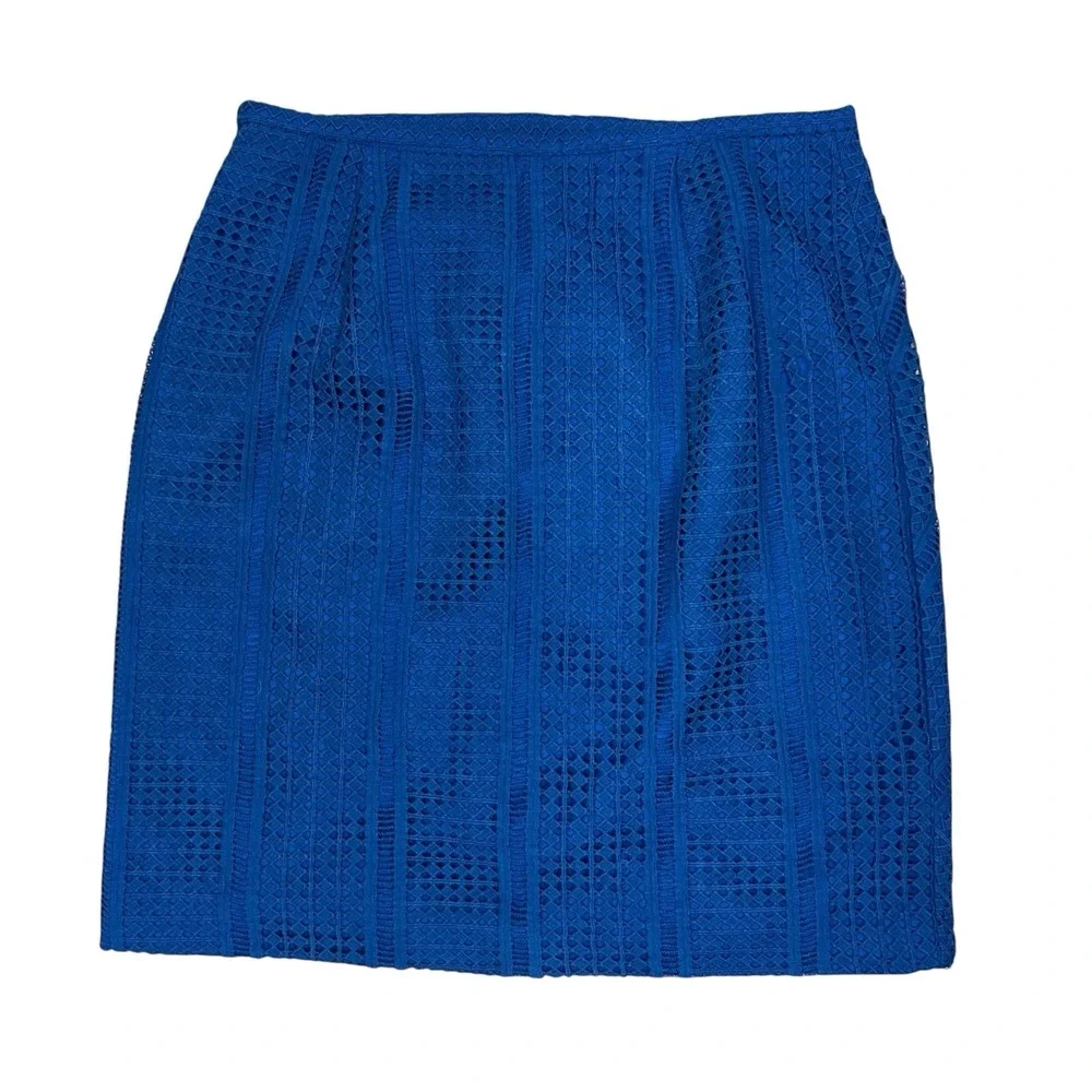 Anthropologie StyleStalker Riviera Skirt‎ Women's Large Blue A-Line Textured New
